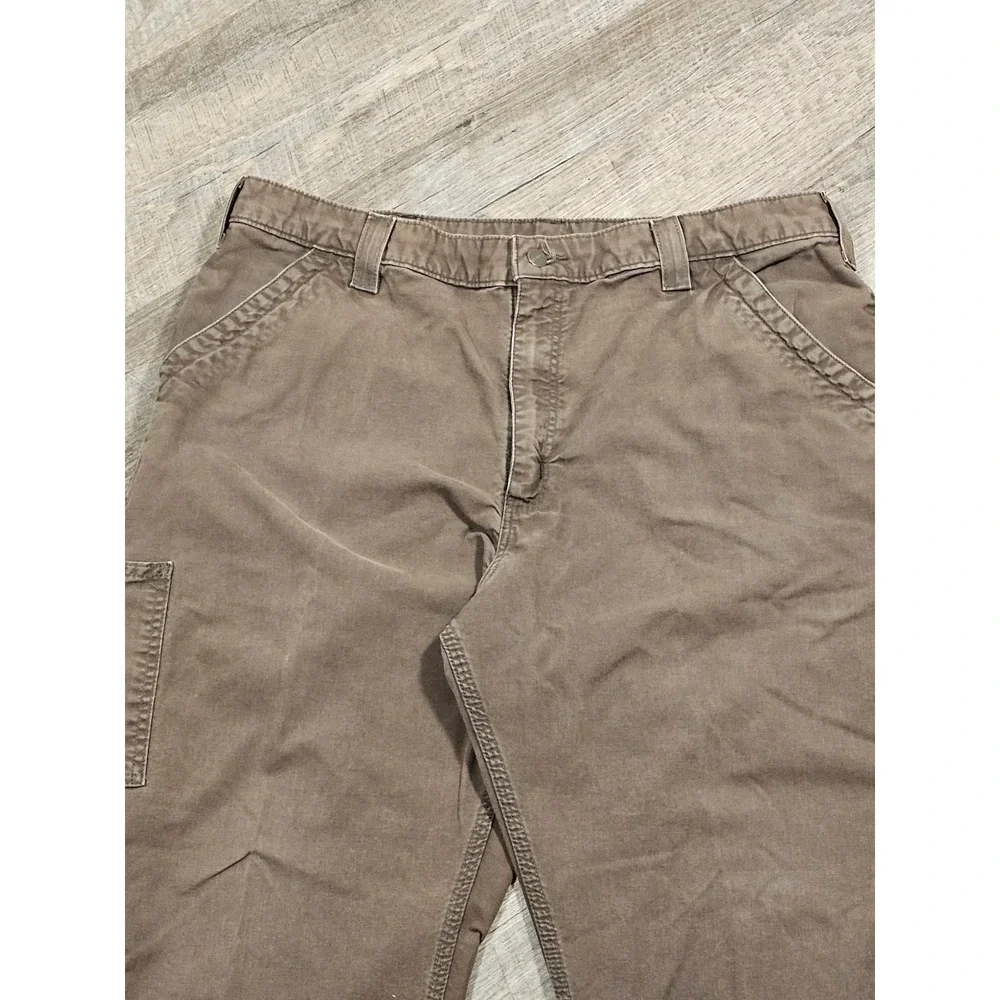 Carhartt B151 DFE Mens Brown Canvas Work Dungaree Pants 40x32‎ Straight Leg